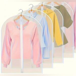 Garment Bag Bulk of 10 Transparent w/ Zipper and Hanger Opening NIP 24x32 inches